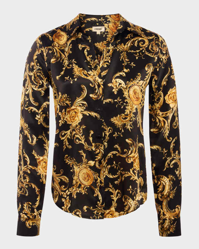 Tyler Barocco Swirl Silk Blous